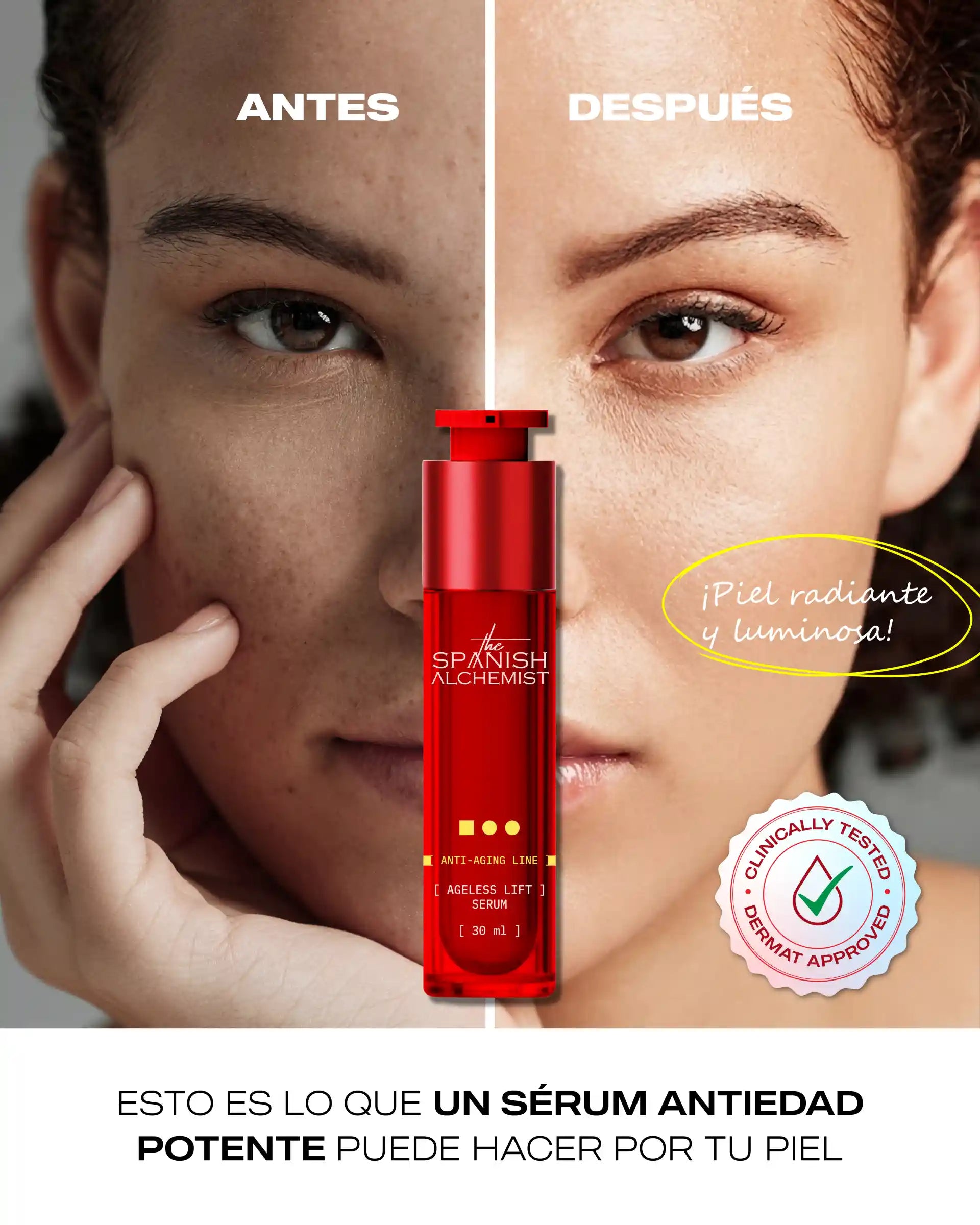 Before VS After Comparison - Ageless Lift Serum Oily