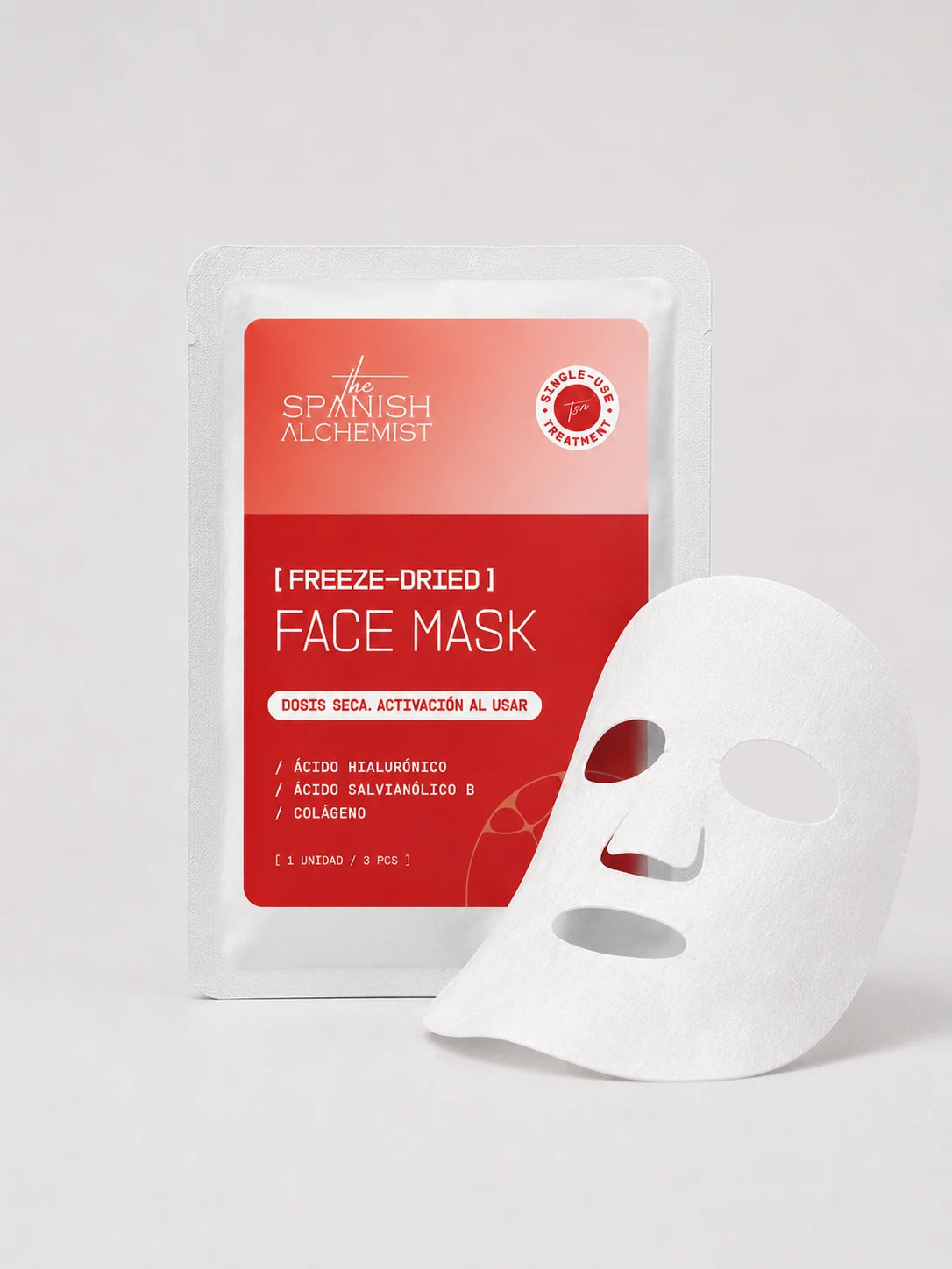 Mascarilla Facial de Colágeno Liofilizado con Ácido Hialurónico y Ácido Salvianólico B