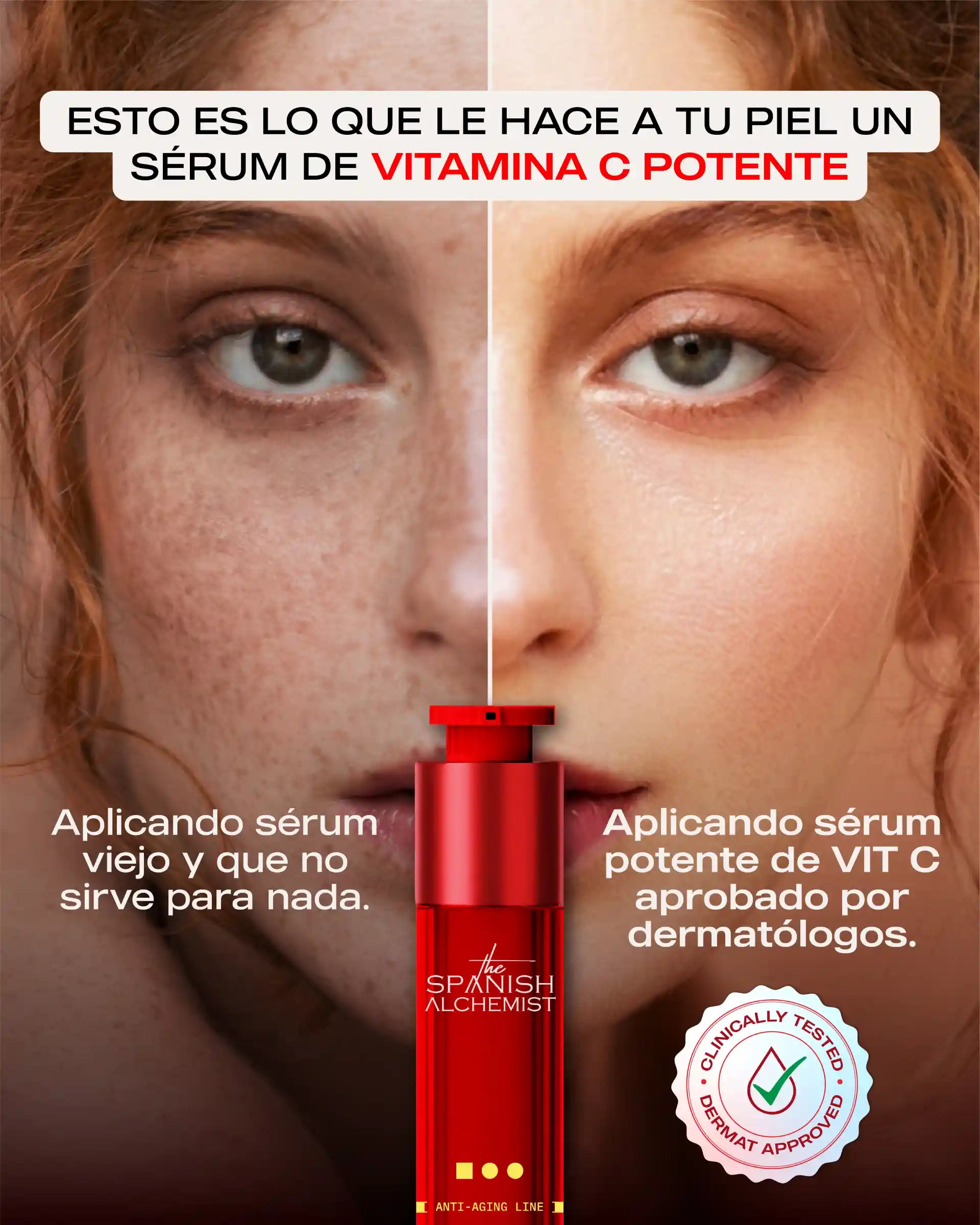 Before VS After Comparison - Ageless Lift Serum Dry