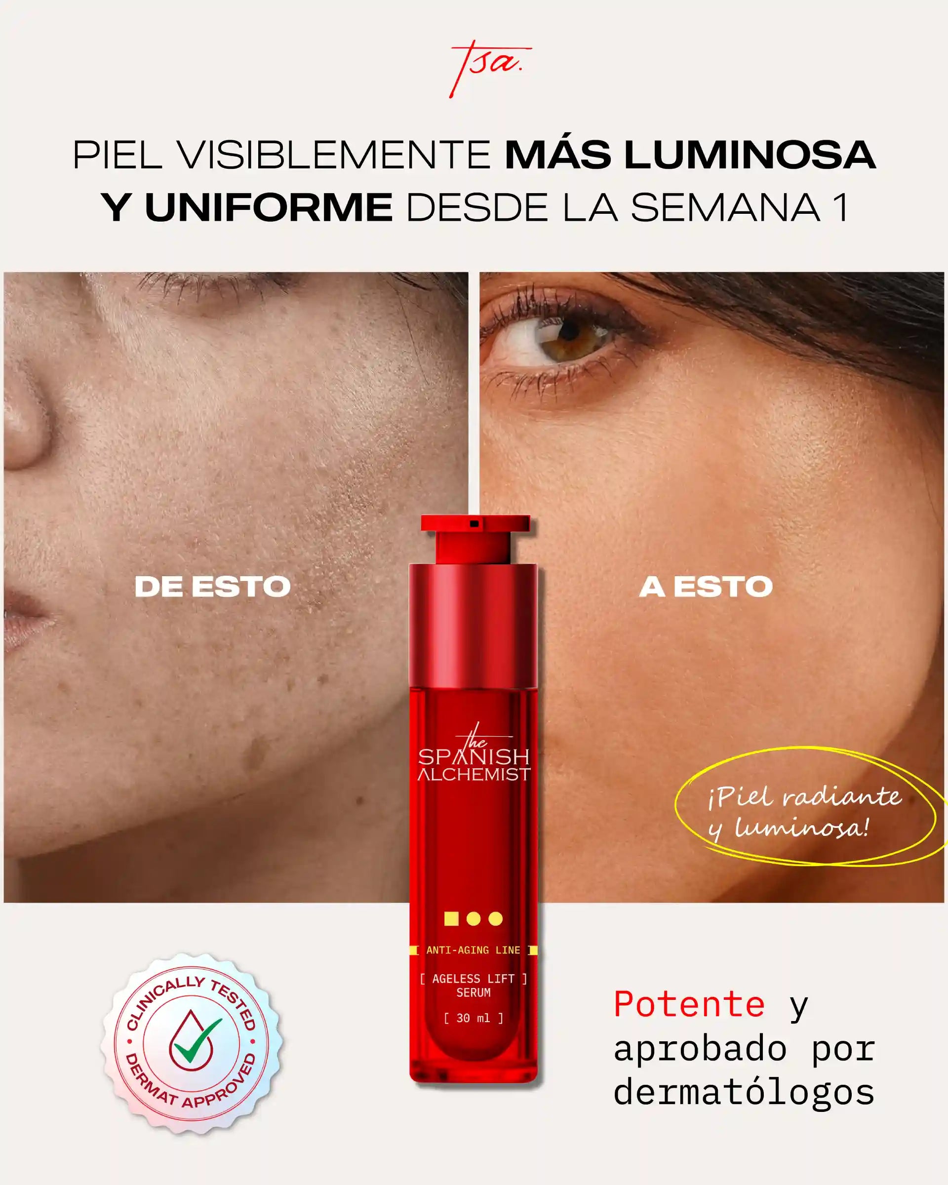 Before VS After Comparison - Ageless Lift Serum Sensitive