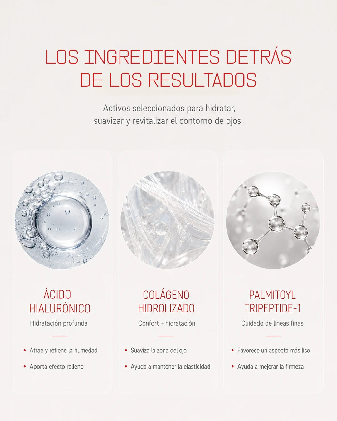 Mascarilla de Ojos de Colágeno Liofilizado con Ácido Hialurónico y Péptido - Pack de 2