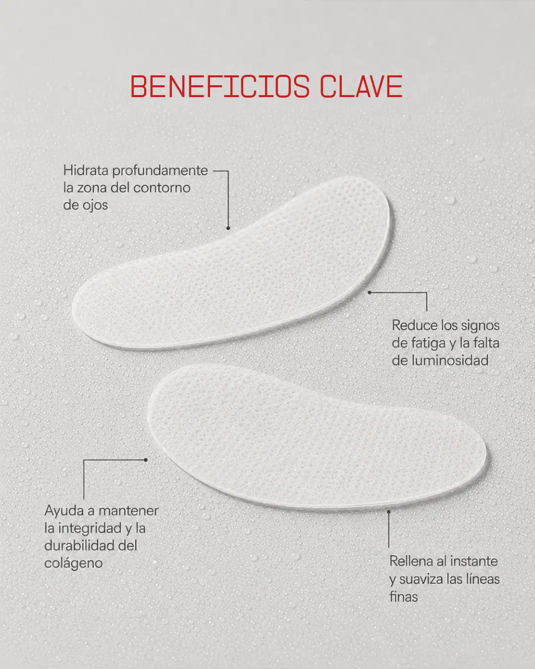 Mascarilla de Ojos de Colágeno Liofilizado con Ácido Hialurónico y Péptido - Pack de 2
