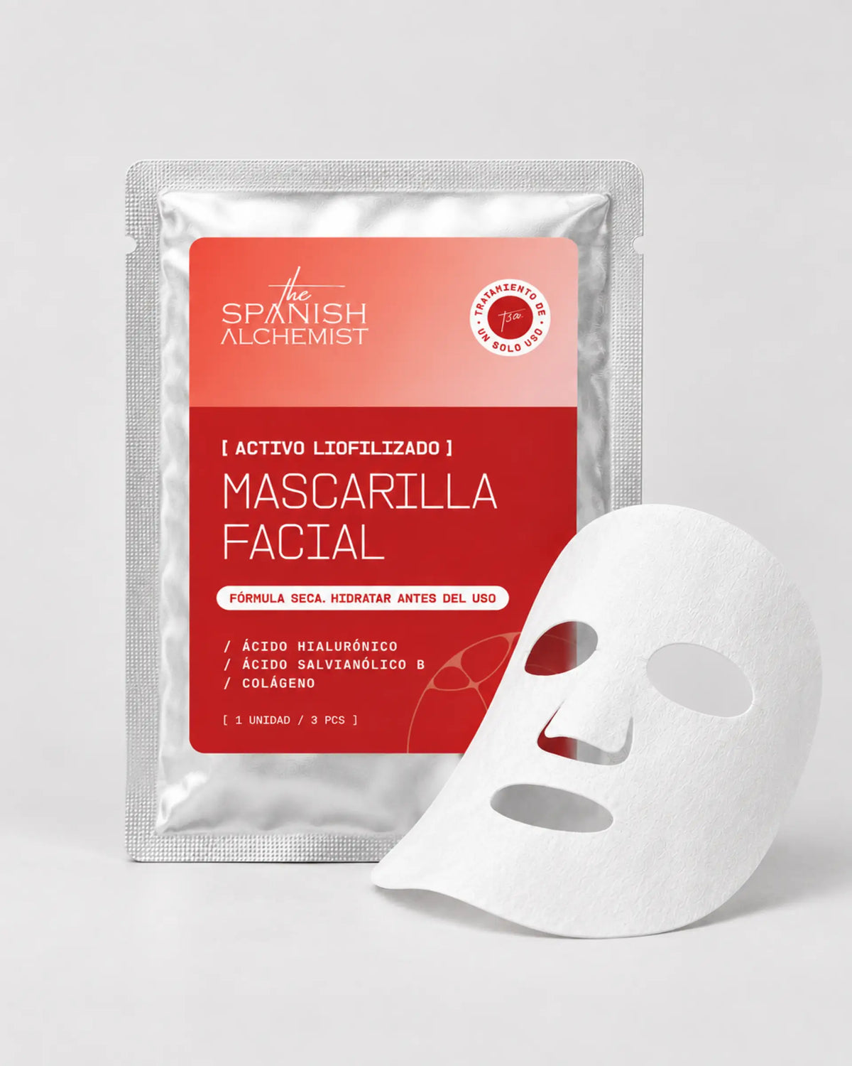 Mascarilla Facial de Colágeno Liofilizado con Ácido Hialurónico y Ácido Salvianólico B